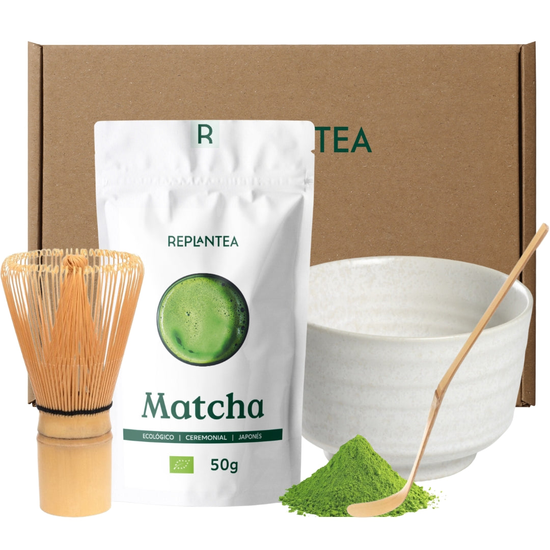 Pacote de iniciação Matcha com tigela bege