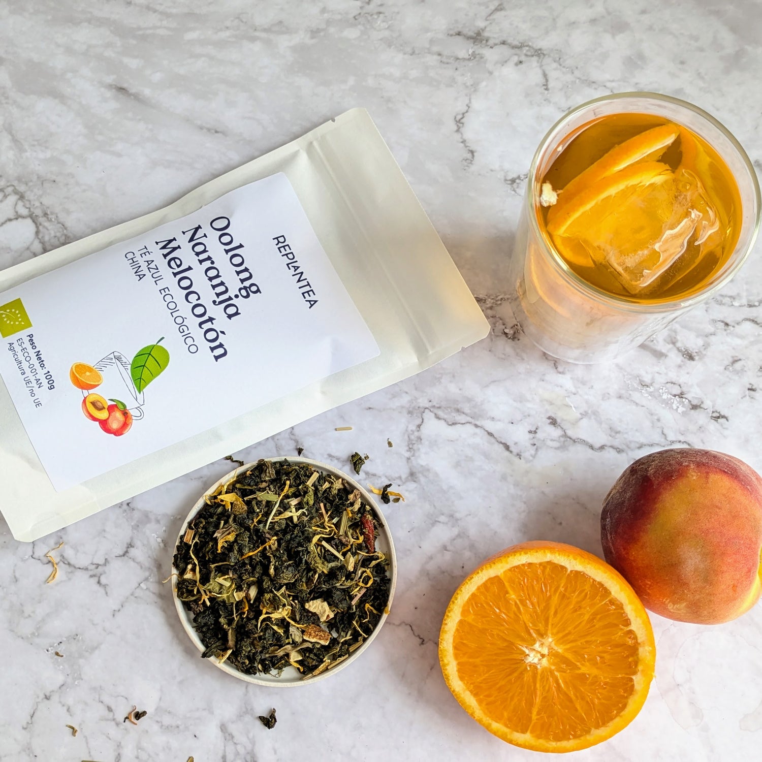 Chá Oolong Azul com Laranja e Pêssego 100g
