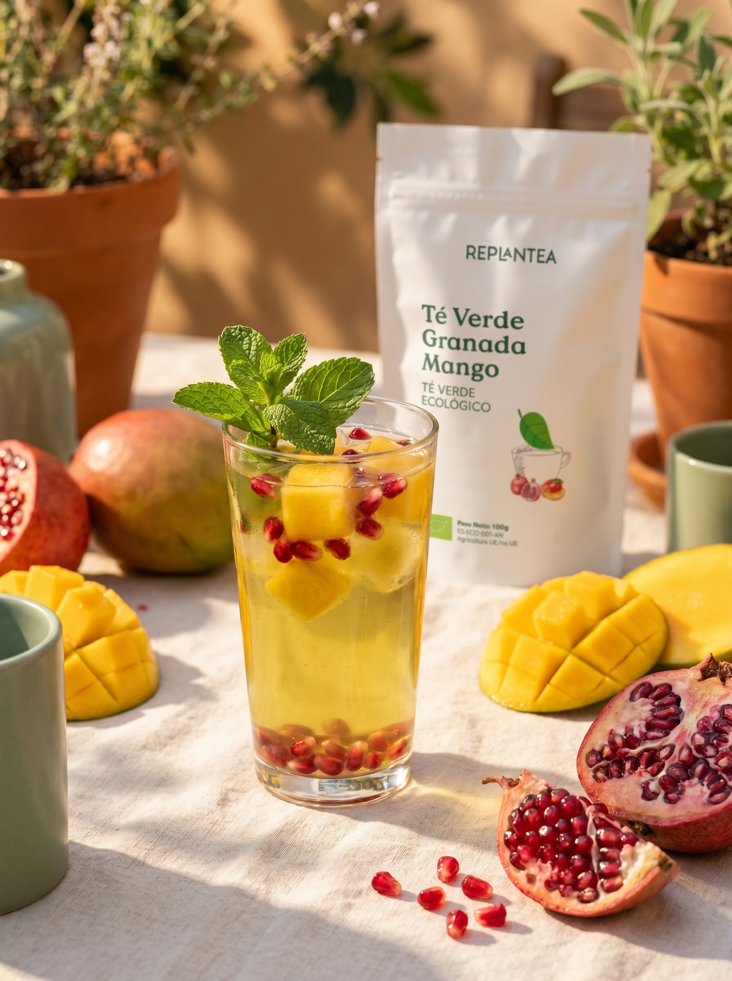 Té Verde con Granada y Mango Ecológico 100g