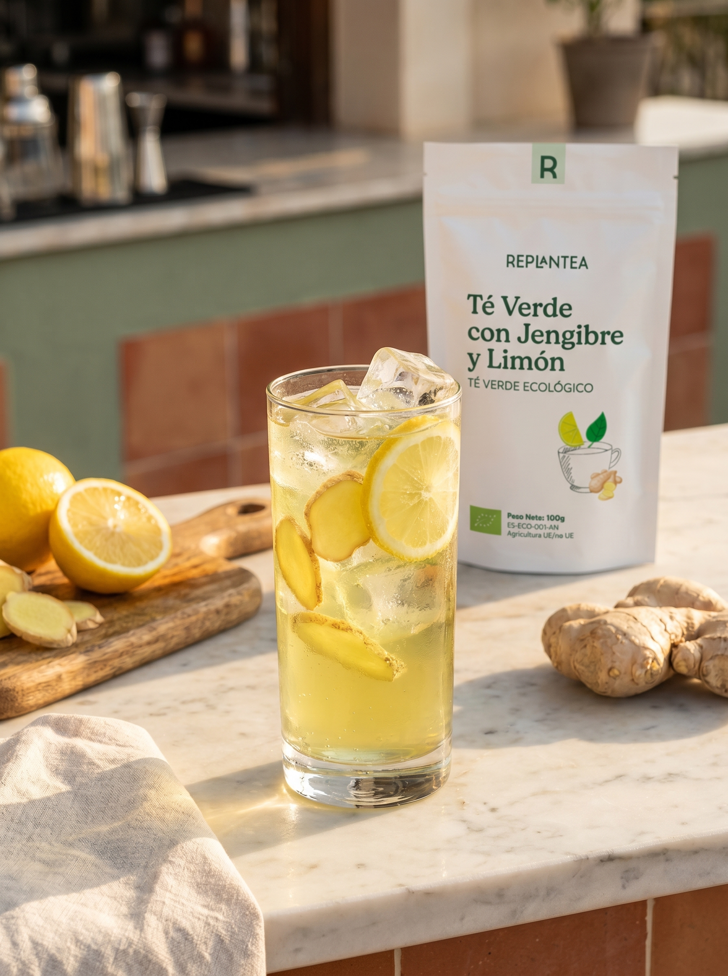Té Verde con Jengibre y Limón Ecológico 100g