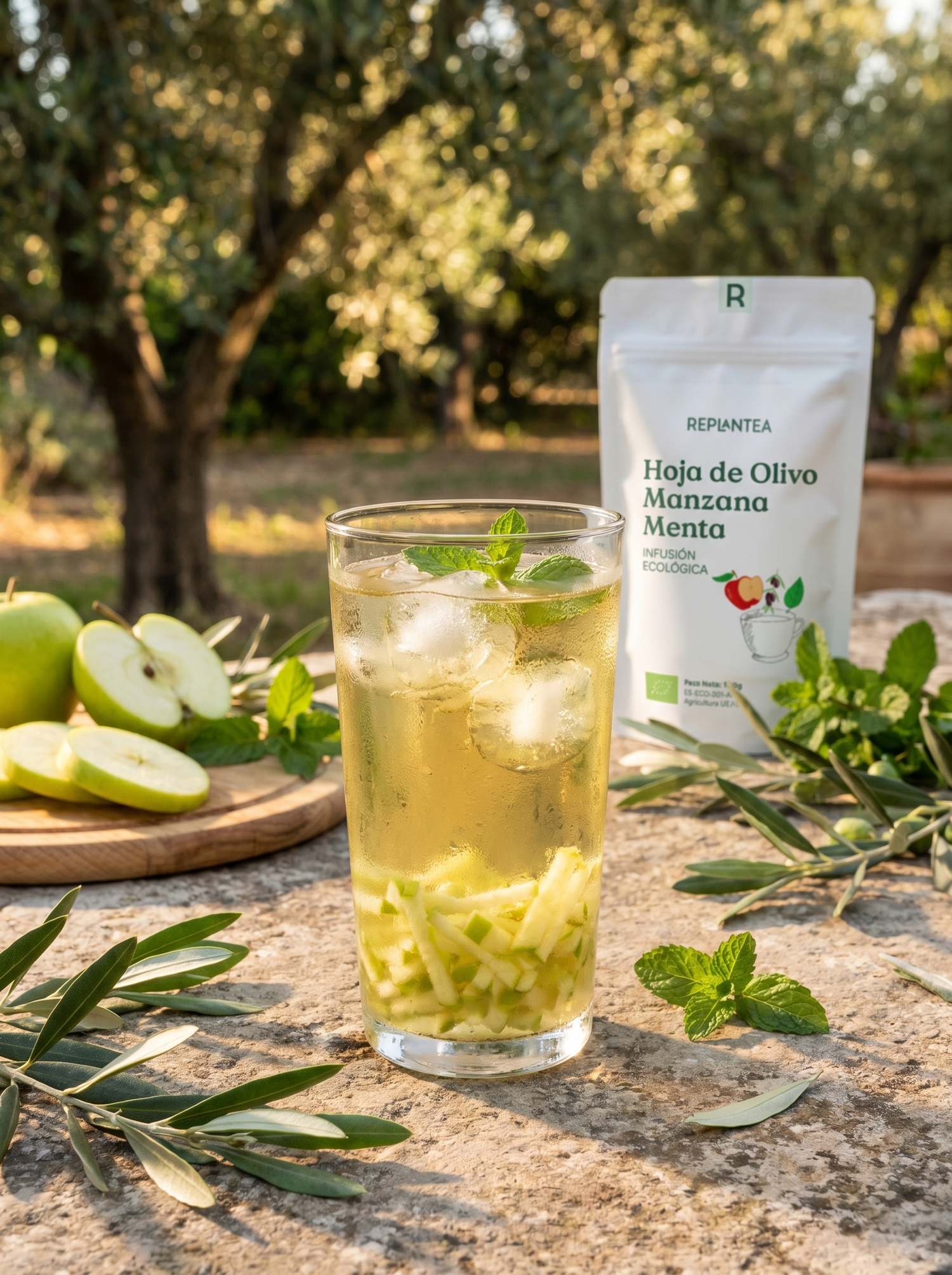 Folha de Oliveira Orgânica, Infusão de Maçã e Hortelã 100g