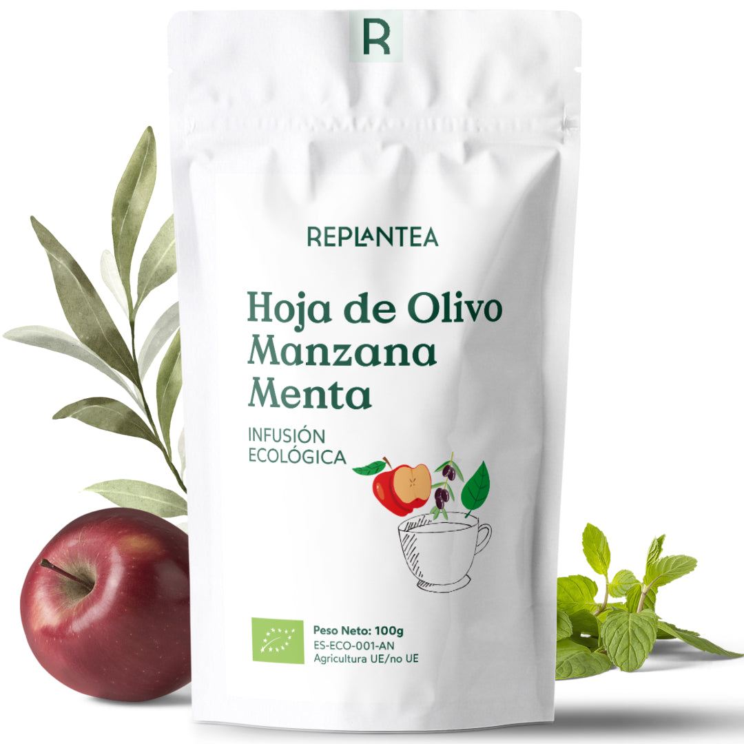 Folha de Oliveira Orgânica, Infusão de Maçã e Hortelã 100g