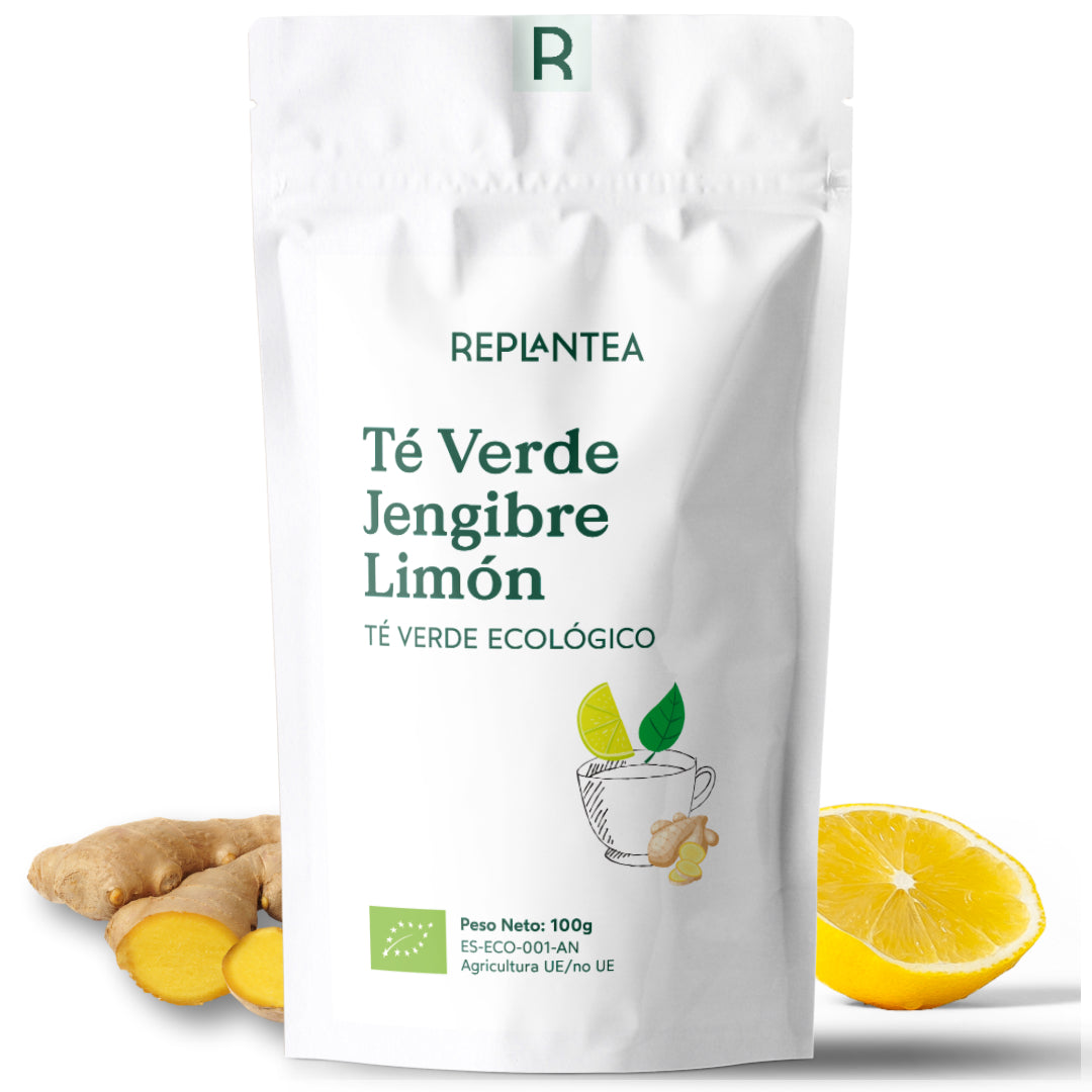 Chá Verde Biológico com Gengibre e Limão 100g